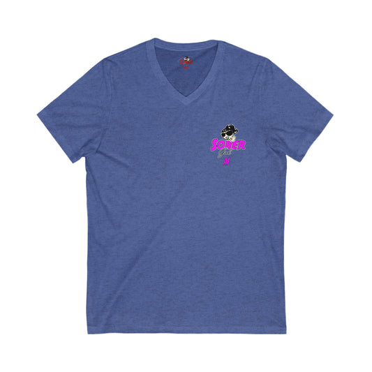 Sober Gal-Short Sleeve V-Neck Tee
